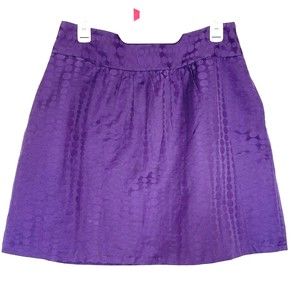 The Limited Skirt  Purple Print Polka Dot Colorful Pleated Mini Pockets Size 6